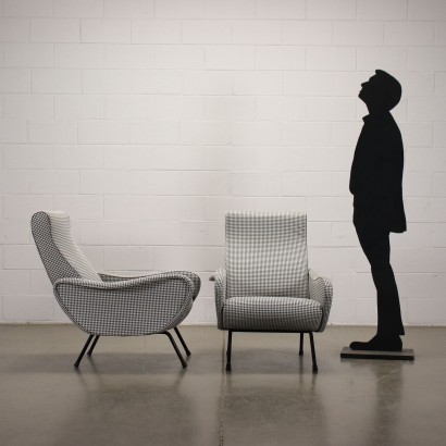 modernariato, modernariato di design, poltrona, poltrona modernariato, poltrona di modernariato, poltrona italiana, poltrona vintage, poltrona anni '60, poltrona design anni 60,Coppia di Poltrone Anni 50-60