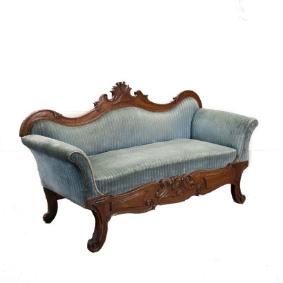 Umbertinisches Sofa Nussbaum Italien XIX Jhd