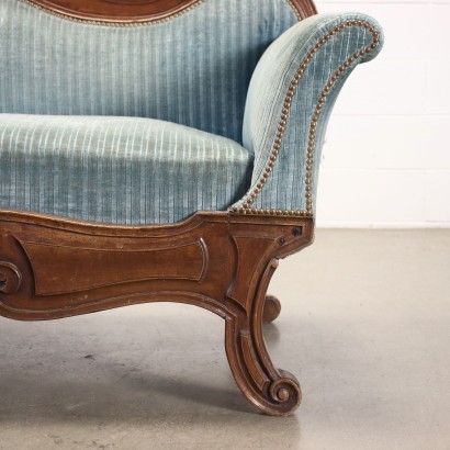 Umbertinisches Sofa Nussbaum Italien XIX Jhd