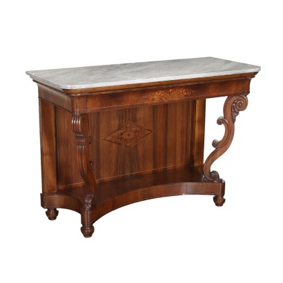 Charles X Console Walnut Italy XIX Century