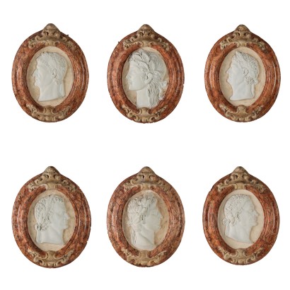 Gruppo di Sei Medaglioni con Profili d
