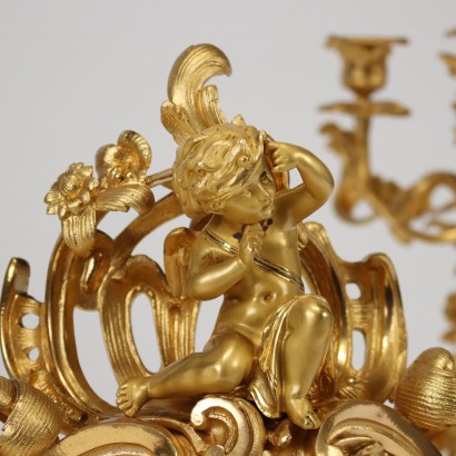 antiquariato, orologio, antiquariato orologio, orologio antico, orologio antico italiano, orologio di antiquariato, orologio neoclassico, orologio del 800, orologio a pendolo, orologio da parete,Trittico Orologio in Bronzo G. Raglia