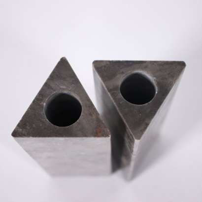 modernariato, modernariato di design, vaso, vaso modernariato, vaso di modernariato, vaso italiano, vaso vintage, vaso anni '60, vaso design anni 60,Coppia di Vasi Enzo Mari per Danese ,Coppia di Vasi in marmo Enzo Mari p