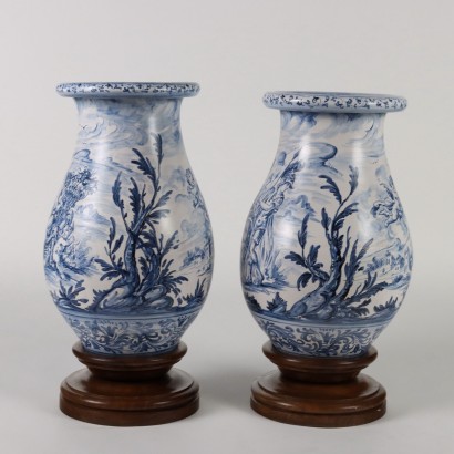 antiquariato, vaso, antiquariato vasi, vaso antico, vaso antico italiano, vaso di antiquariato, vaso neoclassico, vaso del 800,Coppia di Vasi Giuseppe Mazzotti Albisol