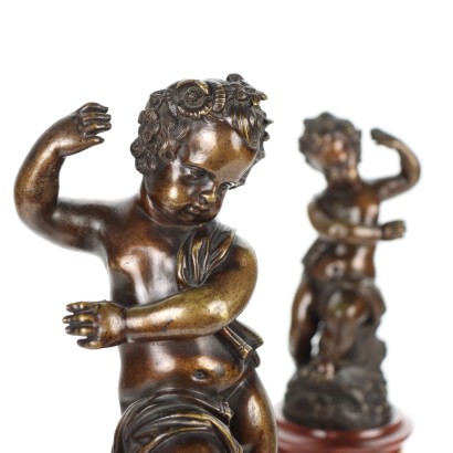 antiquariato, bronzo, antiquariato bronzi, bronzo antico, bronzo antico italiano, bronzo di antiquariato, bronzo neoclassico, bronzo del 800,Coppia di Putti in Bronzo