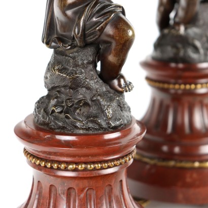 antiquariato, bronzo, antiquariato bronzi, bronzo antico, bronzo antico italiano, bronzo di antiquariato, bronzo neoclassico, bronzo del 800,Coppia di Putti in Bronzo