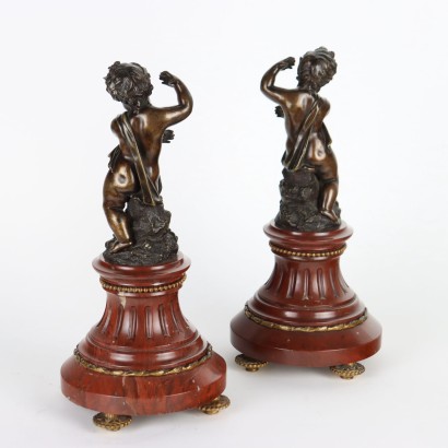 antiquariato, bronzo, antiquariato bronzi, bronzo antico, bronzo antico italiano, bronzo di antiquariato, bronzo neoclassico, bronzo del 800,Coppia di Putti in Bronzo