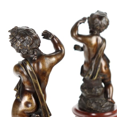antiquariato, bronzo, antiquariato bronzi, bronzo antico, bronzo antico italiano, bronzo di antiquariato, bronzo neoclassico, bronzo del 800,Coppia di Putti in Bronzo