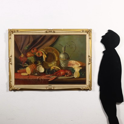 Kunst, italienische Kunst, italienische Malerei des 20. Jahrhunderts, Adriano Gajoni, Stillleben mit Obstgeschirr, Arag, Adriano Gajoni, Stillleben mit Obstgeschirr, Arag, Adriano Gajoni, Stillleben mit Obstgeschirr, Arag, Adriano Gajoni