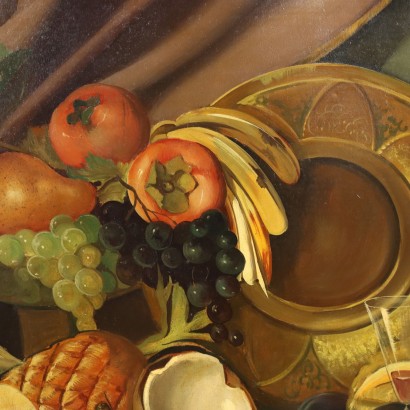 Kunst, italienische Kunst, italienische Malerei des 20. Jahrhunderts, Adriano Gajoni, Stillleben mit Obstgeschirr, Arag, Adriano Gajoni, Stillleben mit Obstgeschirr, Arag, Adriano Gajoni, Stillleben mit Obstgeschirr, Arag, Adriano Gajoni