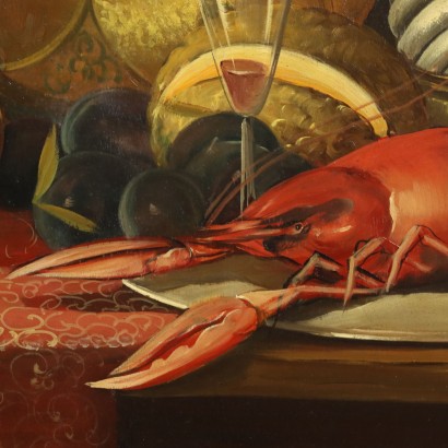 Kunst, italienische Kunst, italienische Malerei des 20. Jahrhunderts, Adriano Gajoni, Stillleben mit Obstgeschirr, Arag, Adriano Gajoni, Stillleben mit Obstgeschirr, Arag, Adriano Gajoni, Stillleben mit Obstgeschirr, Arag, Adriano Gajoni