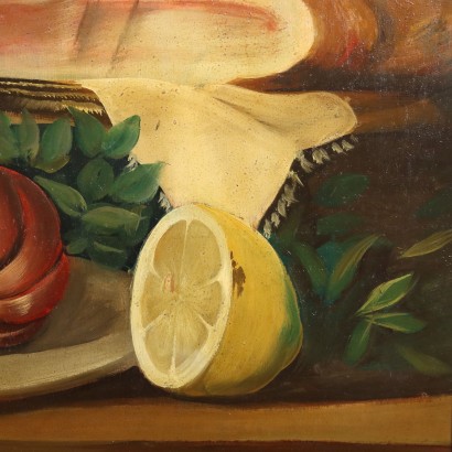 Kunst, italienische Kunst, italienische Malerei des 20. Jahrhunderts, Adriano Gajoni, Stillleben mit Obstgeschirr, Arag, Adriano Gajoni, Stillleben mit Obstgeschirr, Arag, Adriano Gajoni, Stillleben mit Obstgeschirr, Arag, Adriano Gajoni