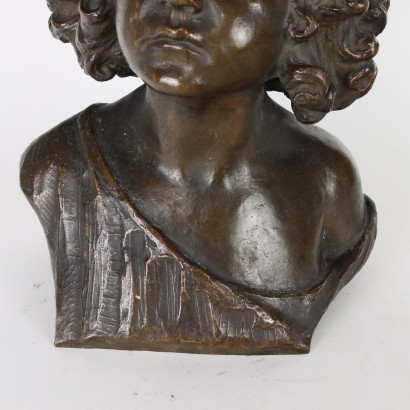 Buste d\'une Jeune Fille Art Nouveau Bronze Italie XIX-XX Siècle