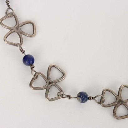 vintage, bigiotteria vintage, collana vintage, collana in argento,Collana Anni 70 in Argento e Lapislazz