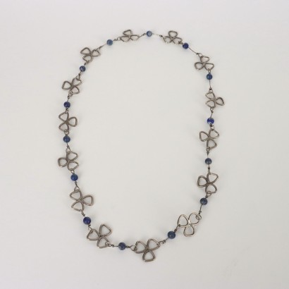 vintage, bigiotteria vintage, collana vintage, collana in argento,Collana Anni 70 in Argento e Lapislazz