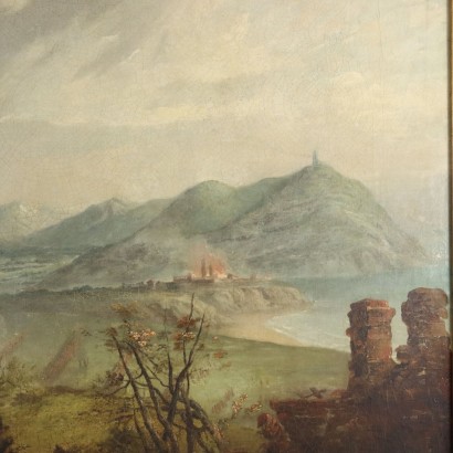 Scene from the Carlist Battle Oil on Canvas Italy XIX Century