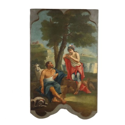 Mercure et Argus Huile sur Toile Italie XVIII Siècle