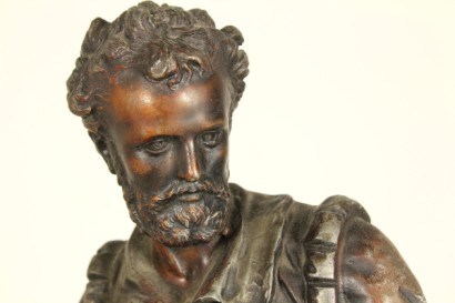 Trittico da camino in zama e marmi