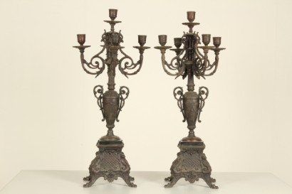 Trittico da camino in zama e marmi