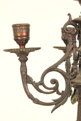 Trittico da camino in zama e marmi