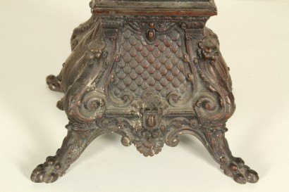 Trittico da camino in zama e marmi