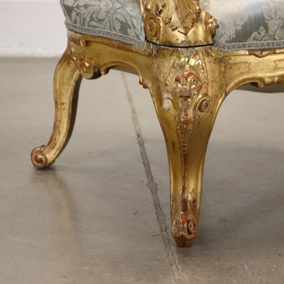Fauteuil Néo-Baroque Bois Italie XIX Siècle