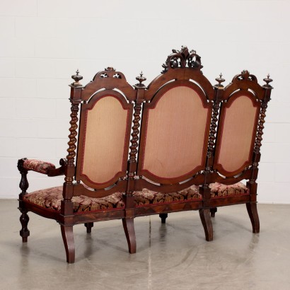 Canapé Néo-Renaissance Bois Italie XIX Siècle