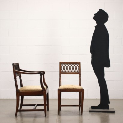 antigüedades, silla, sillas antiguas, silla antigua, silla italiana antigua, silla antigua, silla neoclásica, silla del siglo XIX, Sillón y Silla Neoclásico