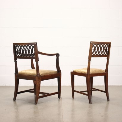antigüedades, silla, sillas antiguas, silla antigua, silla italiana antigua, silla antigua, silla neoclásica, silla del siglo XIX, Sillón y Silla Neoclásico
