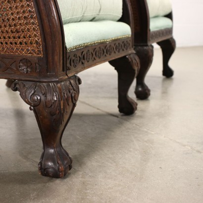 antiquariato, poltrona, antiquariato poltrone, poltrona antica, poltrona antica italiana, poltrona di antiquariato, poltrona neoclassica, poltrona del 800,Coppia di Poltrone in Stile Chippendale