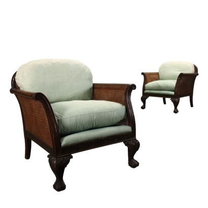 antiquariato, poltrona, antiquariato poltrone, poltrona antica, poltrona antica italiana, poltrona di antiquariato, poltrona neoclassica, poltrona del 800,Coppia di Poltrone in Stile Chippendale