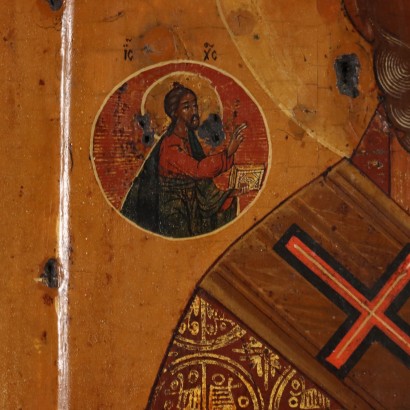 Russian Icon Tempera on Wood Russia XIX Century