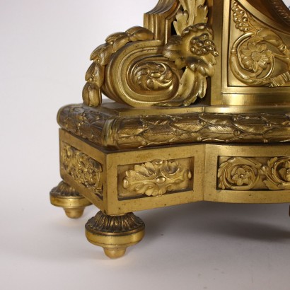Triptych Clock A. Bailly Lyon Bronze France XIX Century