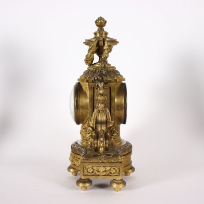 Triptych Clock A. Bailly Lyon Bronze France XIX Century