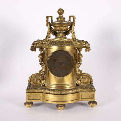 Triptych Clock A. Bailly Lyon Bronze France XIX Century