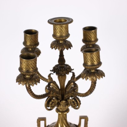 Triptych Clock A. Bailly Lyon Bronze France XIX Century