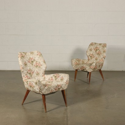 modernariato, modernariato di design, poltrona, poltrona modernariato, poltrona di modernariato, poltrona italiana, poltrona vintage, poltrona anni '60, poltrona design anni 60,Due Poltroncine Anni 50-60