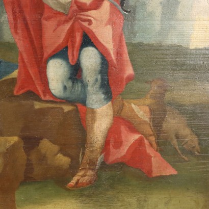 Mercure et Argus Huile sur Toile Italie XVIII Siècle