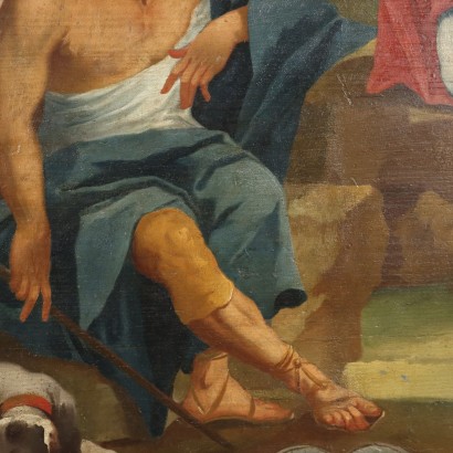 Mercure et Argus Huile sur Toile Italie XVIII Siècle