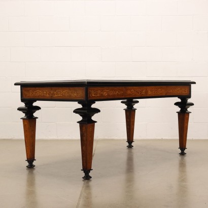antiquariato, tavolo, antiquariato tavolo, tavolo antico, tavolo antico italiano, tavolo di antiquariato, tavolo neoclassica, tavolo del 800,Scrivania Intarsiata in Stile Neoclassico