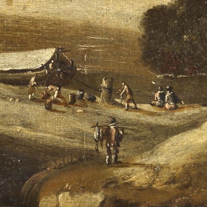 Paesaggio fluviale con figure