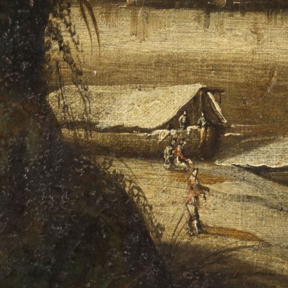 Paesaggio fluviale con figure