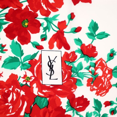 Foulard Vintage YSL Soie France Années 1980