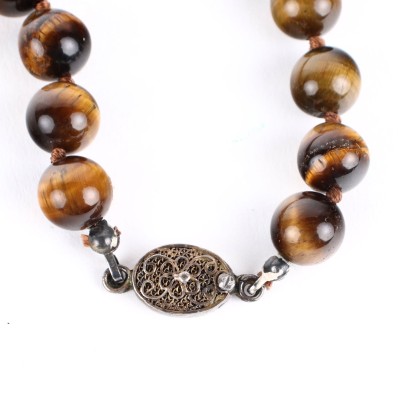 moda vintage, gioiellio vintage, collana vintage, collana occhio di tigre, anni 70,Collana Occhio di Tigre Vintage