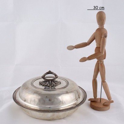 antigüedades, objetos, objetos antiguos, objetos antiguos, objetos antiguos italianos, objetos antiguos, objetos neoclásicos, objetos del siglo XIX, plato de verduras de plata Romeo Miracoli