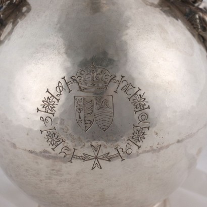 antiquariato, oggettistica, antiquariato oggettistica, oggettistica antica, oggettistica antica italiana, oggettistica di antiquariato, oggettistica neoclassico, oggettistica del 800,Fiasca in Argento De Vecchi Gabriele M