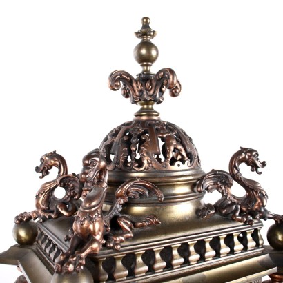 antiquariato, orologio, antiquariato orologio, orologio antico, orologio antico italiano, orologio di antiquariato, orologio neoclassico, orologio del 800, orologio a pendolo, orologio da parete,Trittico Orologio