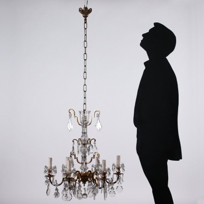 antiquariato, lampadario, antiquariato lampadari, lampadario antico, lampadario antico italiano, lampadario di antiquariato, lampadario neoclassico, lampadario del 800,Lampadario in Vetro e Ottone