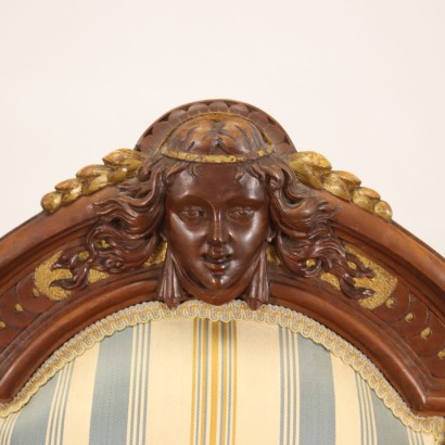 Group of 7 Neo-Renaissance Chairs Walnut Italy XIX Century