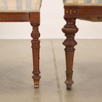 Group of 7 Neo-Renaissance Chairs Walnut Italy XIX Century